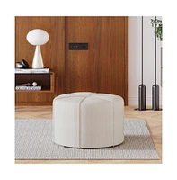 Modern Upholstered Ottoman, Button-Tufted Fabric Footrest for Living Room & Bedroom-The Pop Home