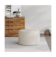 Modern Upholstered Ottoman, Button-Tufted Fabric Footrest for Living Room & Bedroom-The Pop Home