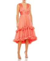 Women's V-Neck Ruffle Tiered Dress