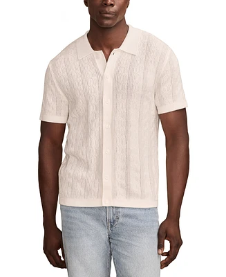 Lucky Brand Men's Short Sleeve Button Down Sweater