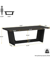 Tribesigns 70.87-Inch Executive Computer Desk: Large Home Office Desk with Solid Wooden Pedestal, Industrial Wood Study Writing Table, Workstation Bus