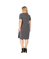 Standards & Practices Plus Apron Hem Suiting Knee Length Shift Dress