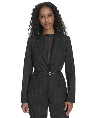 Calvin Klein Petite Collarless Open-Front Jacket