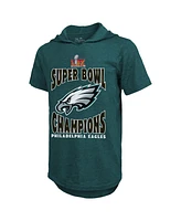 Majestic Threads Men's Saquon Barkley Midnight Green Philadelphia Eagles Super Bowl Lix Champions Name Number Tri-Blend Short Sleeve Pullover Hoodie