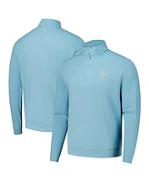 Peter Millar Men's Blue Wm Phoenix Open Perth Oval Stitch Performance Quarter-Zip Sweatshirt