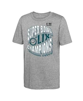 Fanatics Big Boys and Girls Heather Gray Philadelphia Eagles Super Bowl Lix Champions Historic Win Tri-Blend T-Shirt