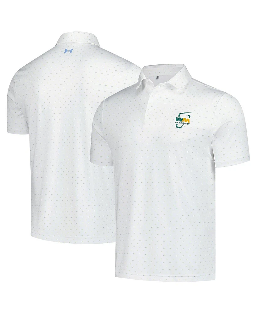 Under Armour Men's 2025 White Wm Phoenix Open Playoff 3.0 On Green Polo Shirt