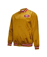 Mitchell & Ness Men's Gold San Francisco 49ers Double Down Satin Full-Snap Jacket