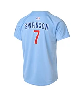 Nike Big Boys and Girls Dansby Swanson Baby Blue Chicago Cubs 2nd Alternate Limited Player Jersey