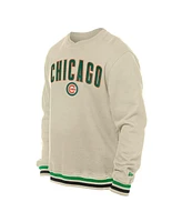 New Era Men's Cream Chicago Cubs St. Patrick's Day Twill Pullover Sweatshirt