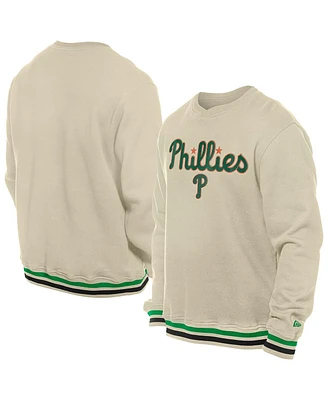 New Era Men's Cream Philadelphia Phillies St. Patrick's Day Twill Pullover Sweatshirt