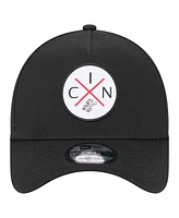 New Era Men's Black Cincinnati Reds 9FORTY A-Frame Adjustable Hat