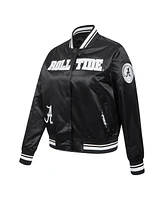 Pro Standard Women's Black Alabama Crimson Tide Satin Cultivated-Pearl Full-Snap Jacket