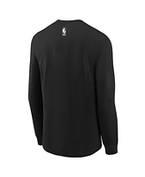 Nike Big Boys and Girls Black Brooklyn Nets 2024/25 City Edition Wordmark Performance Long Sleeve T-Shirt