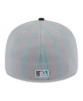 New Era Men's Gray/Black Miami Marlins 2025 Batting Practice Low Profile 59FIFTY Fitted Hat