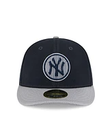 New Era Men's Gray/Navy York Yankees 2025 Batting Practice Low Profile 59FIFTY Fitted Hat