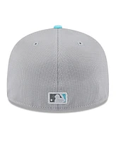 New Era Men's Gray/Teal Arizona Diamondbacks 2025 Batting Practice 59FIFTY Fitted Hat