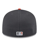 New Era Men's Gray/Orange Baltimore Orioles 2025 Batting Practice 59FIFTY Fitted Hat