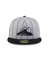 New Era Men's Gray/Black Colorado Rockies 2025 Batting Practice 59FIFTY Fitted Hat