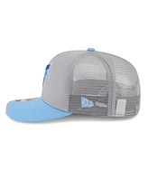 New Era Men's Gray/Powder Blue Toronto Blue Jays 2025 Batting Practice 9SEVENTY Stretch-Snap Trucker Hat