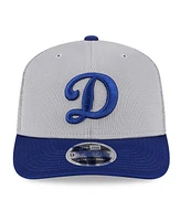 New Era Men's Gray/Royal Los Angeles Dodgers 2025 Batting Practice 9SEVENTY Stretch-Snap Trucker Hat