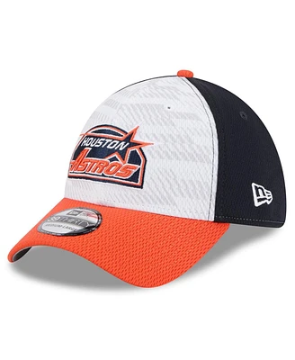 New Era Men's Navy/Orange Houston Astros 2025 Mlb Clubhouse 39THIRTY Flex Hat