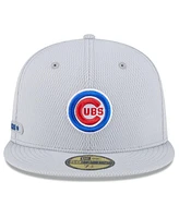 New Era Men's Gray Chicago Cubs 2025 Mlb Clubhouse 59FIFTY Fitted Hat