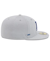 New Era Men's Gray Los Angeles Dodgers 2025 Mlb Clubhouse 59FIFTY Fitted Hat