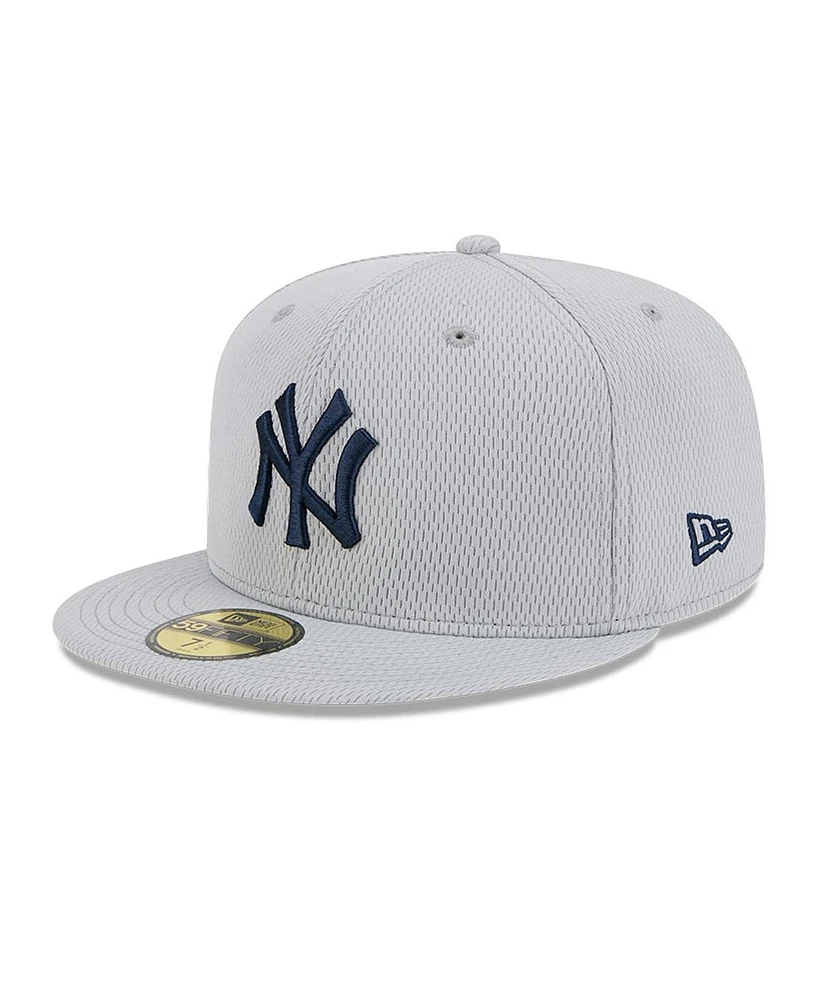 New Era Men's Gray York Yankees 2025 Mlb Clubhouse 59FIFTY Fitted Hat