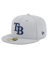 New Era Men's Gray Tampa Bay Rays 2025 Mlb Clubhouse 59FIFTY Fitted Hat