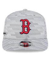 New Era Men's Gray Boston Red Sox 2025 Mlb Clubhouse 9SEVENTY Stretch-Snap Hat