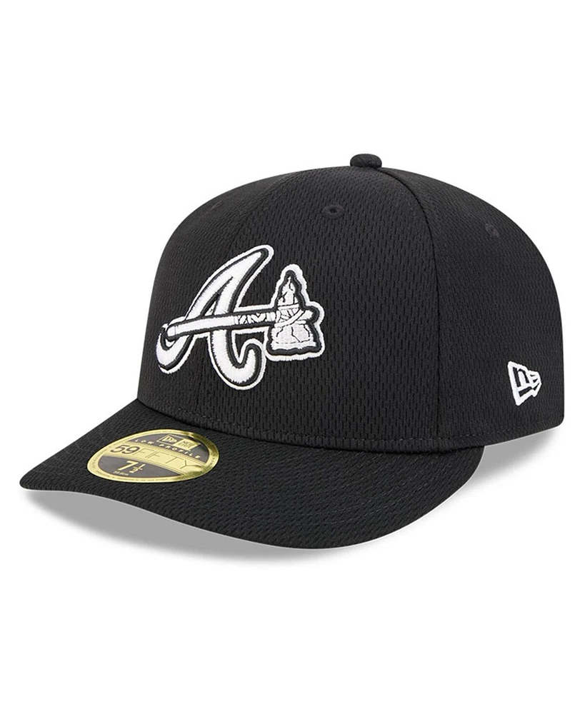 New Era Men's Black Atlanta Braves 2025 Mlb Clubhouse Low Profile 59FIFTY Fitted Hat