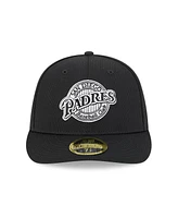 New Era Men's Black San Diego Padres 2025 Mlb Clubhouse Low Profile 59FIFTY Fitted Hat