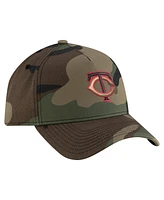 New Era Men's Camo Minnesota Twins Woodland Team Pop 9FORTY A-Frame Adjustable Hat