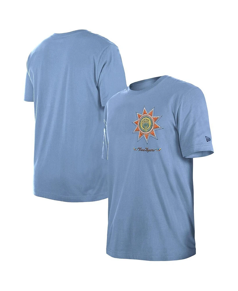 New Era Men's Light Blue San Antonio Spurs 2024/25 City Edition Chenille Heavyweight T-Shirt
