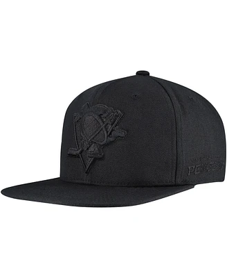 Mitchell & Ness Men's Black Pittsburgh Penguins Soul Strike Cultivated-Pearl Tonal Snapback Hat