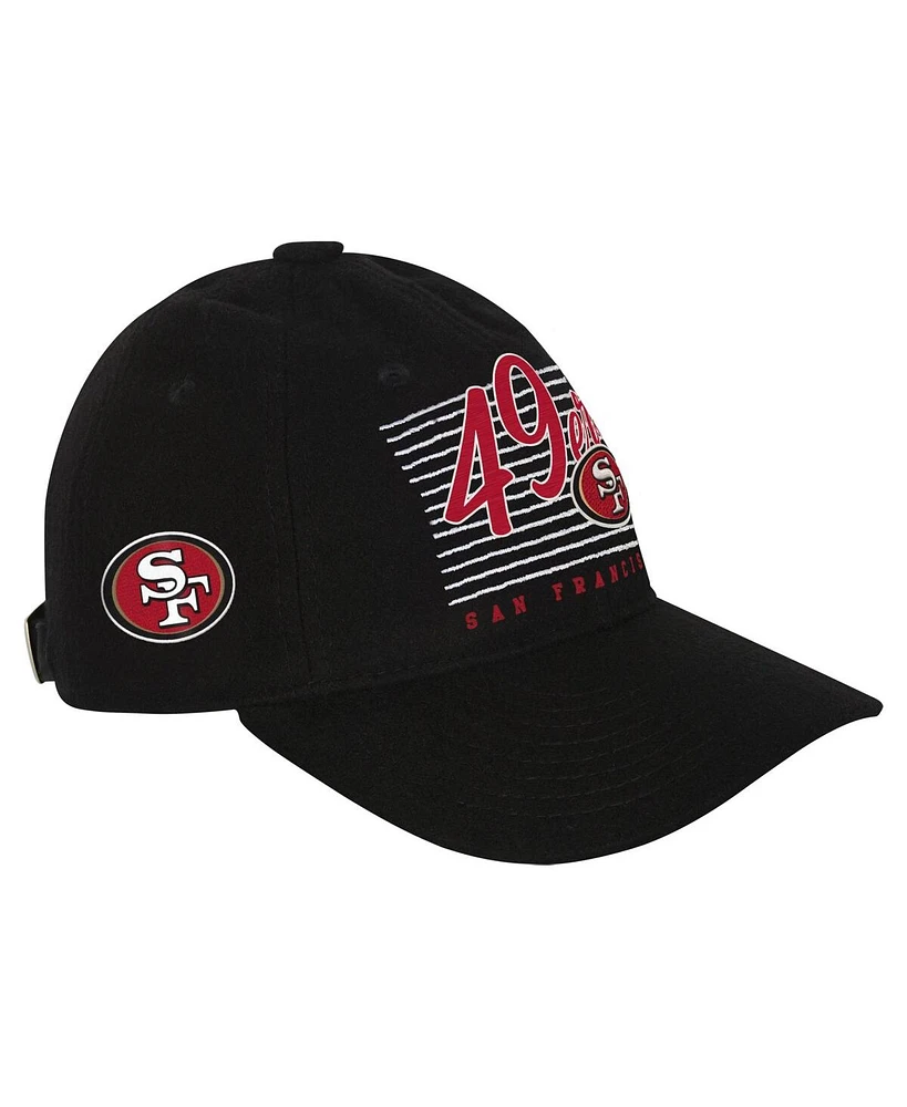 Outerstuff Big Boys and Girls Black San Francisco 49ers Retro Wooly Adjustable Hat