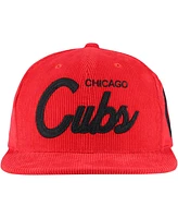 Mitchell & Ness Men's Red Chicago Cubs Corduroy Snapback Hat