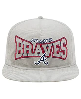 New Era Men's Gray Atlanta Braves Corduroy Golfer Snapback Hat