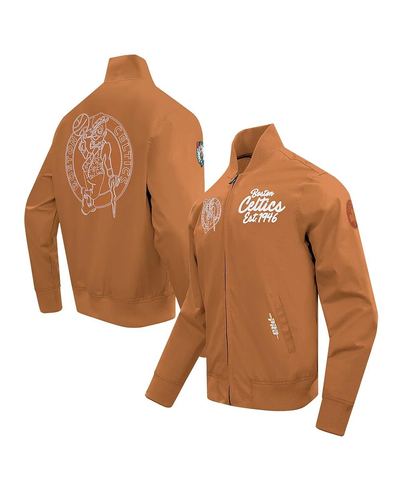 Pro Standard Men's Brown Boston Celtics Paint The City Full-Zip Jacket