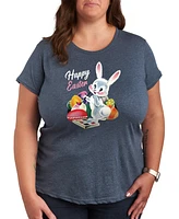 Hybrid Apparel Trendy Plus Happy Easter Graphic Crew Neck T-Shirt