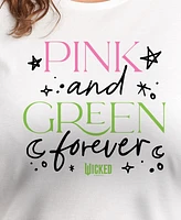 Hybrid Apparel Trendy Plus Wicked Pink and Green Graphic Crew Neck T-Shirt