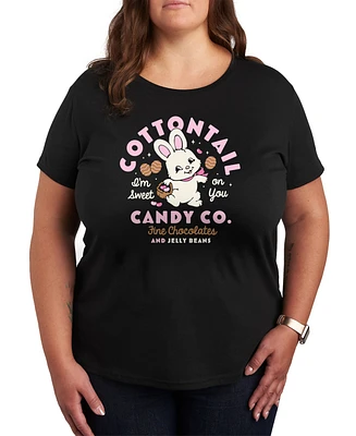 Hybrid Apparel Trendy Plus Cottontail Candy Co Graphic Crew Neck T-Shirt