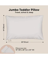Jumbo Toddler Pillow with Pillowcase, 14X20 Soft Organic Pillows for Sleeping, Kids Travel