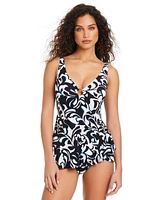 Beyond Control Women's Opposites Attract Ruffled Swimdress