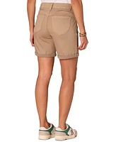 Democracy Petite "Ab"solution Mid Rise Cuffed Shorts