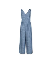 Hope & Henry Women's Sleeveless Bow Shoulder Jumpsuit