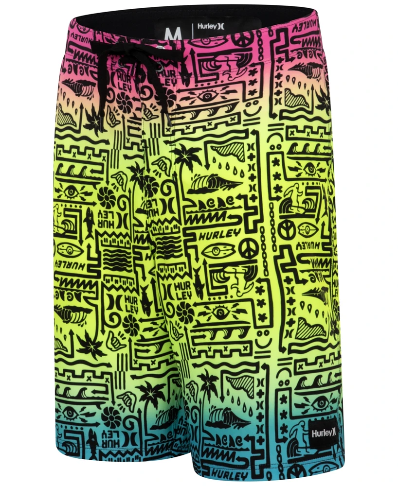 Hurley Big Boys Squiggle-Print Board Shorts