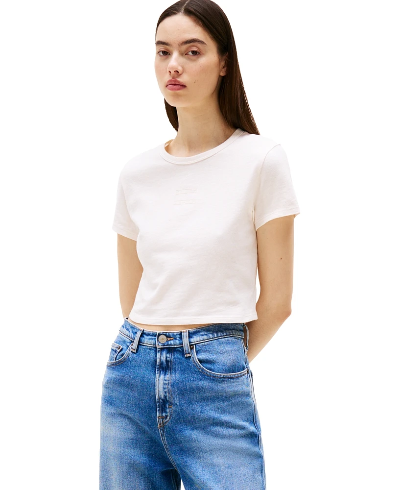 Tommy Jeans Women's Cropped Cotton Crewneck T-Shirt