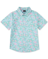 Hurley Big Boys Short-Sleeve Printed Stretch-Poplin Shirt
